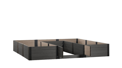 Walk-in Jumbo-U 12' x 12' Animal Barrier Raised Garden Bed - GardenBLOX Capped Raised Garden Beds Frame It All Ironwood 22" None