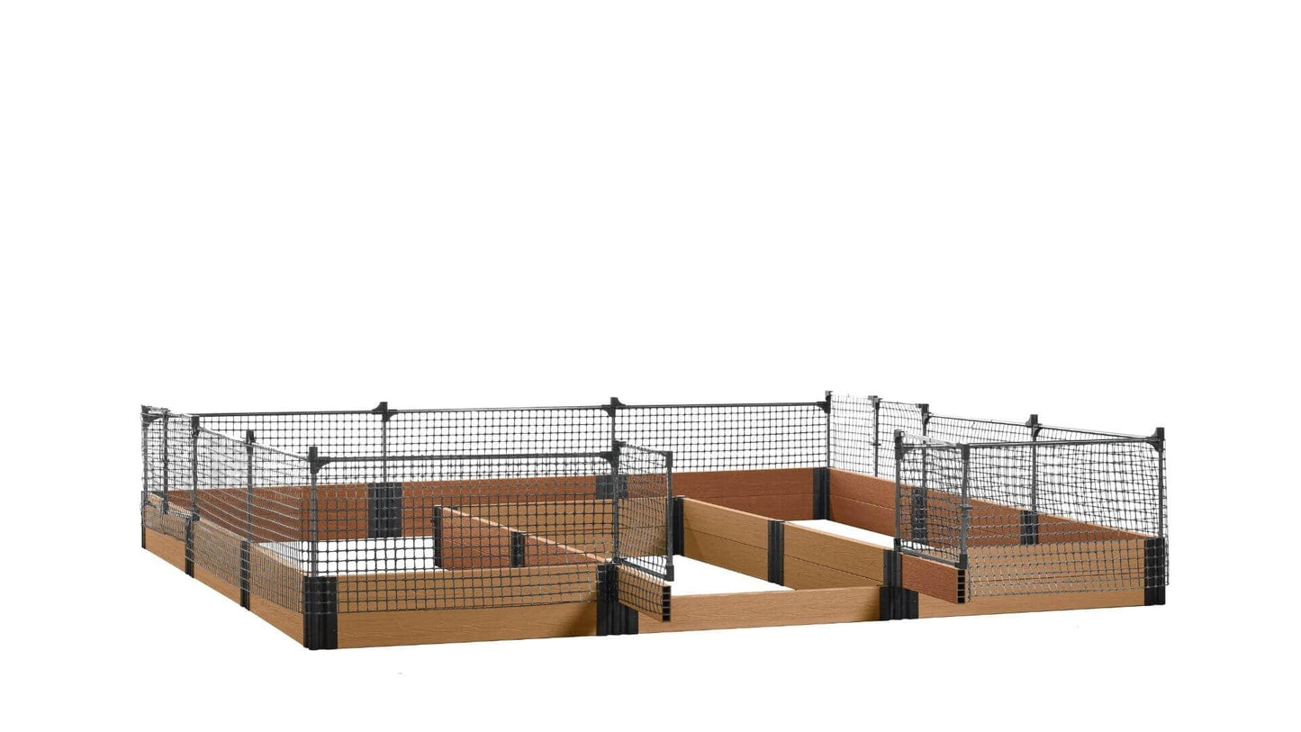 Walk-in Jumbo-U 12' x 12' Animal Barrier Raised Garden Bed - GardenBLOX Capped Raised Garden Beds Frame It All Red Cedar 11" 2'