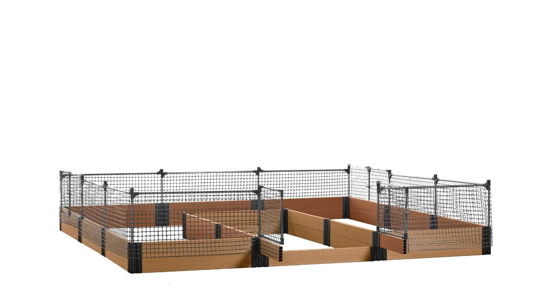 Walk-in Jumbo-U 12' x 12' Animal Barrier Raised Garden Bed - GardenBLOX Capped Raised Garden Beds Frame It All Red Cedar 11" 2'