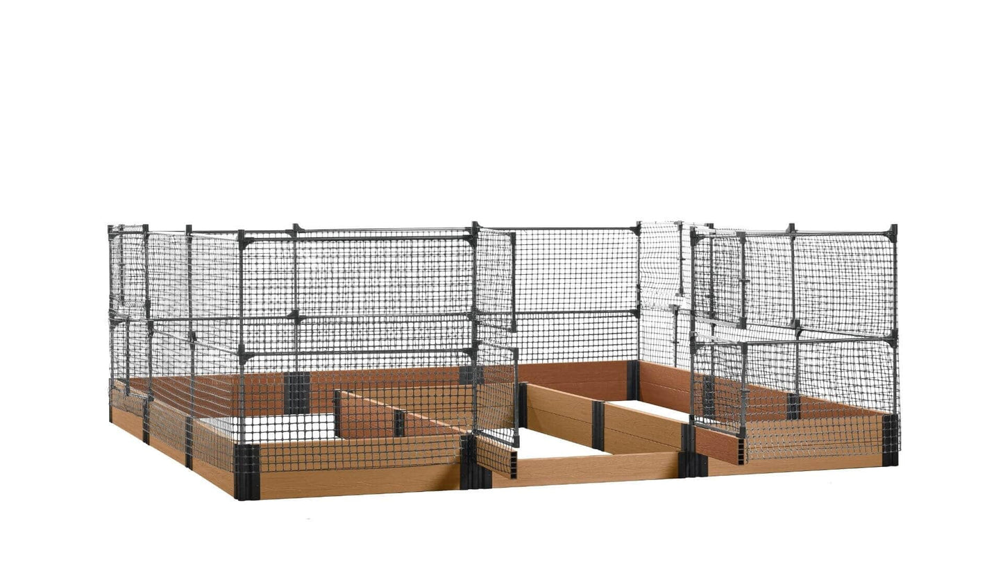 Walk-in Jumbo-U 12' x 12' Animal Barrier Raised Garden Bed - GardenBLOX Capped Raised Garden Beds Frame It All Red Cedar 11" 4'