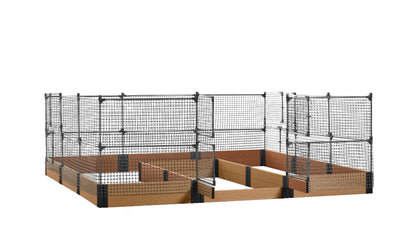 Walk-in Jumbo-U 12' x 12' Animal Barrier Raised Garden Bed - GardenBLOX Capped Raised Garden Beds Frame It All Red Cedar 11" 4'