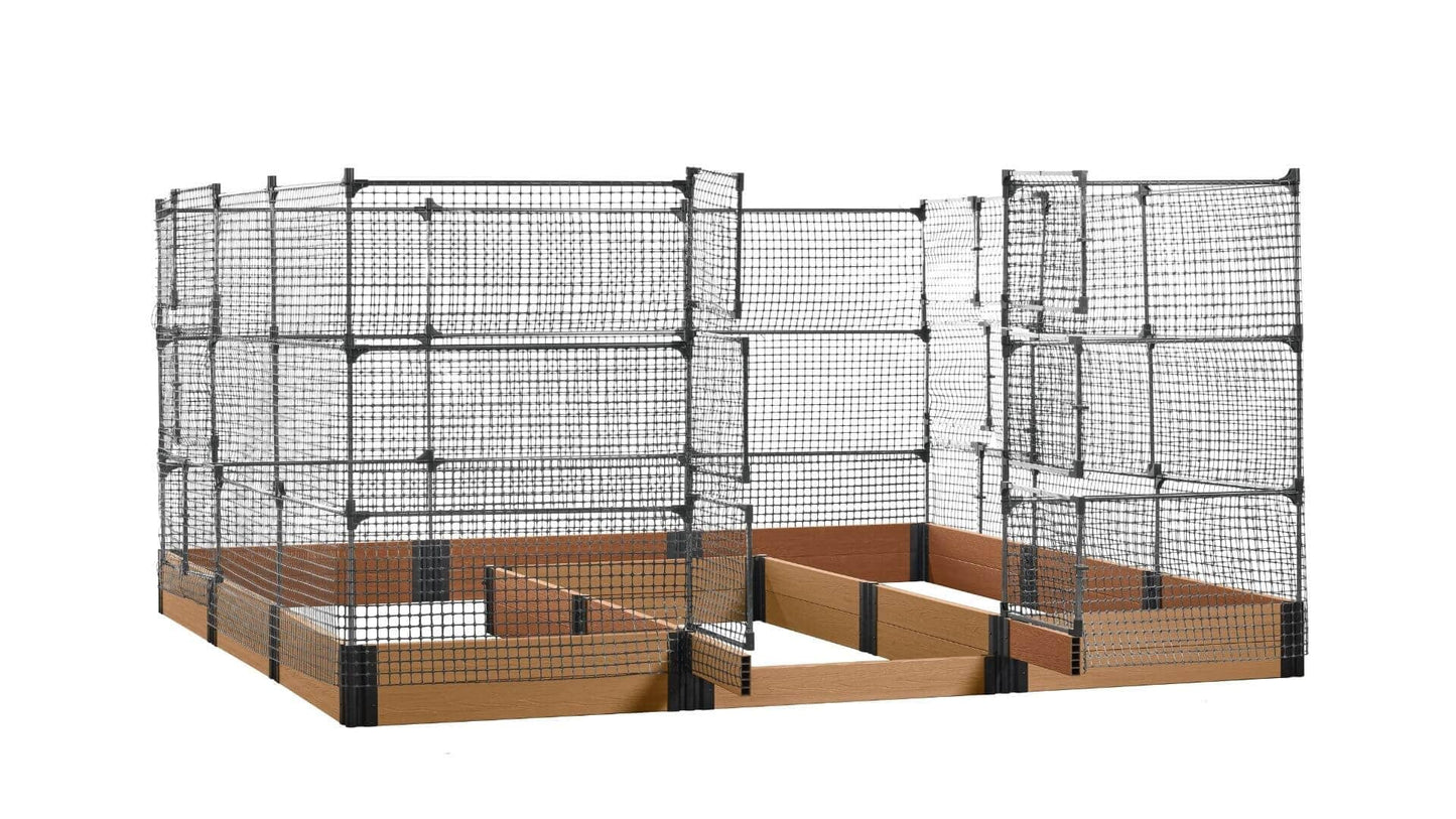 Walk-in Jumbo-U 12' x 12' Animal Barrier Raised Garden Bed - GardenBLOX Capped Raised Garden Beds Frame It All Red Cedar 11" 6'