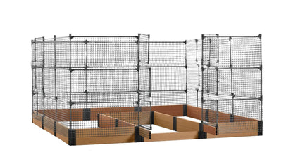 Walk-in Jumbo-U 12' x 12' Animal Barrier Raised Garden Bed - GardenBLOX Capped Raised Garden Beds Frame It All Red Cedar 11" 6'
