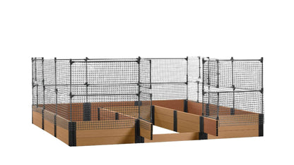 Walk-in Jumbo-U 12' x 12' Animal Barrier Raised Garden Bed - GardenBLOX Capped Raised Garden Beds Frame It All Red Cedar 16.5" 4'