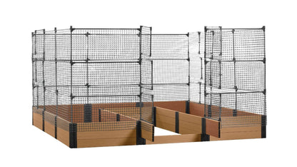 Walk-in Jumbo-U 12' x 12' Animal Barrier Raised Garden Bed - GardenBLOX Capped Raised Garden Beds Frame It All Red Cedar 16.5" 6'