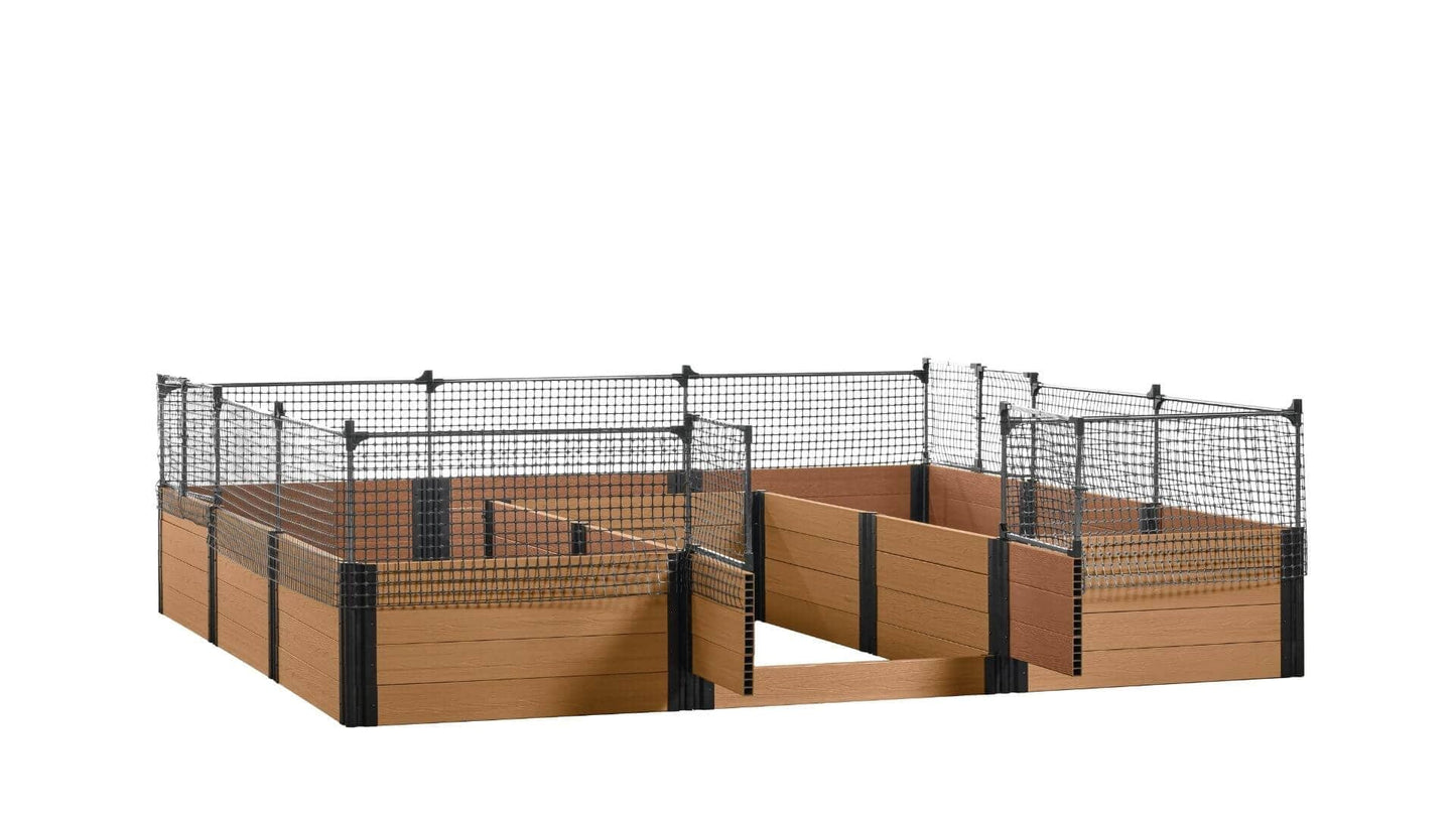 Walk-in Jumbo-U 12' x 12' Animal Barrier Raised Garden Bed - GardenBLOX Capped Raised Garden Beds Frame It All Red Cedar 22" 2'