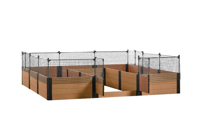 Walk-in Jumbo-U 12' x 12' Animal Barrier Raised Garden Bed - GardenBLOX Capped Raised Garden Beds Frame It All Red Cedar 22" 2'