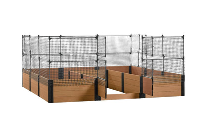 Walk-in Jumbo-U 12' x 12' Animal Barrier Raised Garden Bed - GardenBLOX Capped Raised Garden Beds Frame It All Red Cedar 22" 4'