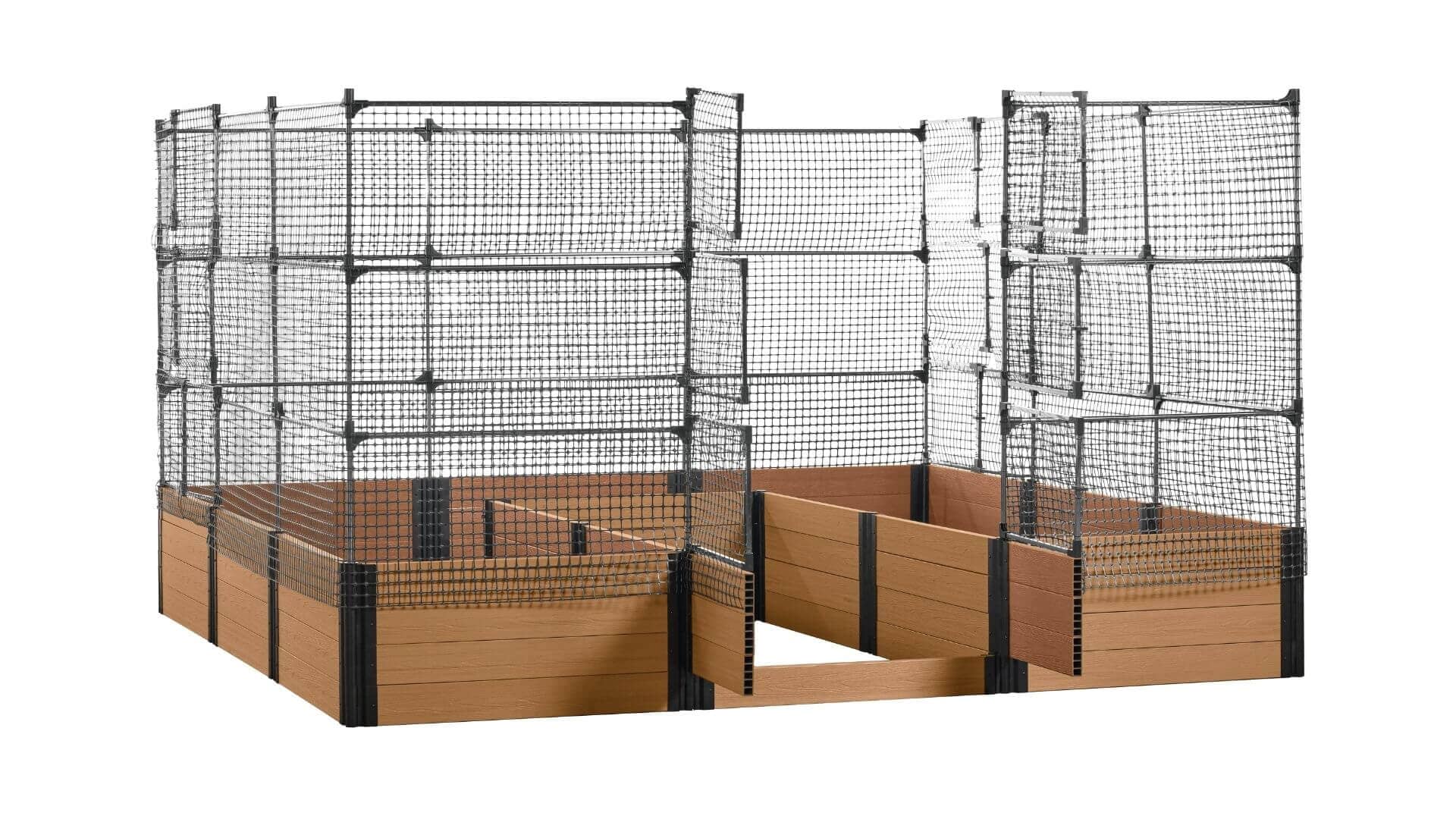 Walk-in Jumbo-U 12' x 12' Animal Barrier Raised Garden Bed - GardenBLOX Capped Raised Garden Beds Frame It All Red Cedar 22" 6'