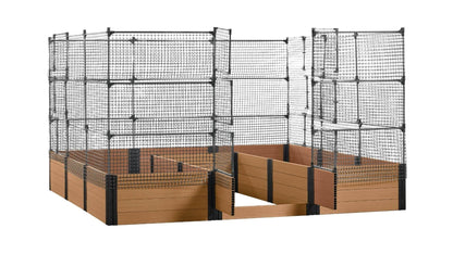 Walk-in Jumbo-U 12' x 12' Animal Barrier Raised Garden Bed - GardenBLOX Capped Raised Garden Beds Frame It All Red Cedar 22" 6'
