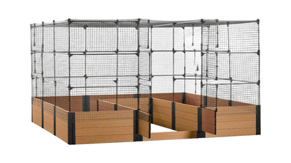 Walk-in Jumbo-U 12' x 12' Animal Barrier Raised Garden Bed - GardenBLOX Capped Raised Garden Beds Frame It All Red Cedar 22" 6' + Netting Roof