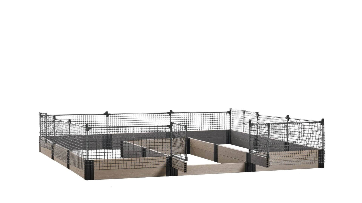 Walk-in Jumbo-U 12' x 12' Animal Barrier Raised Garden Bed - GardenBLOX Capped Raised Garden Beds Frame It All River Birch 11" 2'