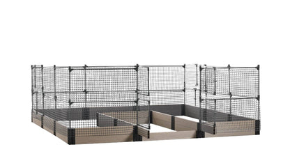 Walk-in Jumbo-U 12' x 12' Animal Barrier Raised Garden Bed - GardenBLOX Capped Raised Garden Beds Frame It All River Birch 11" 4'