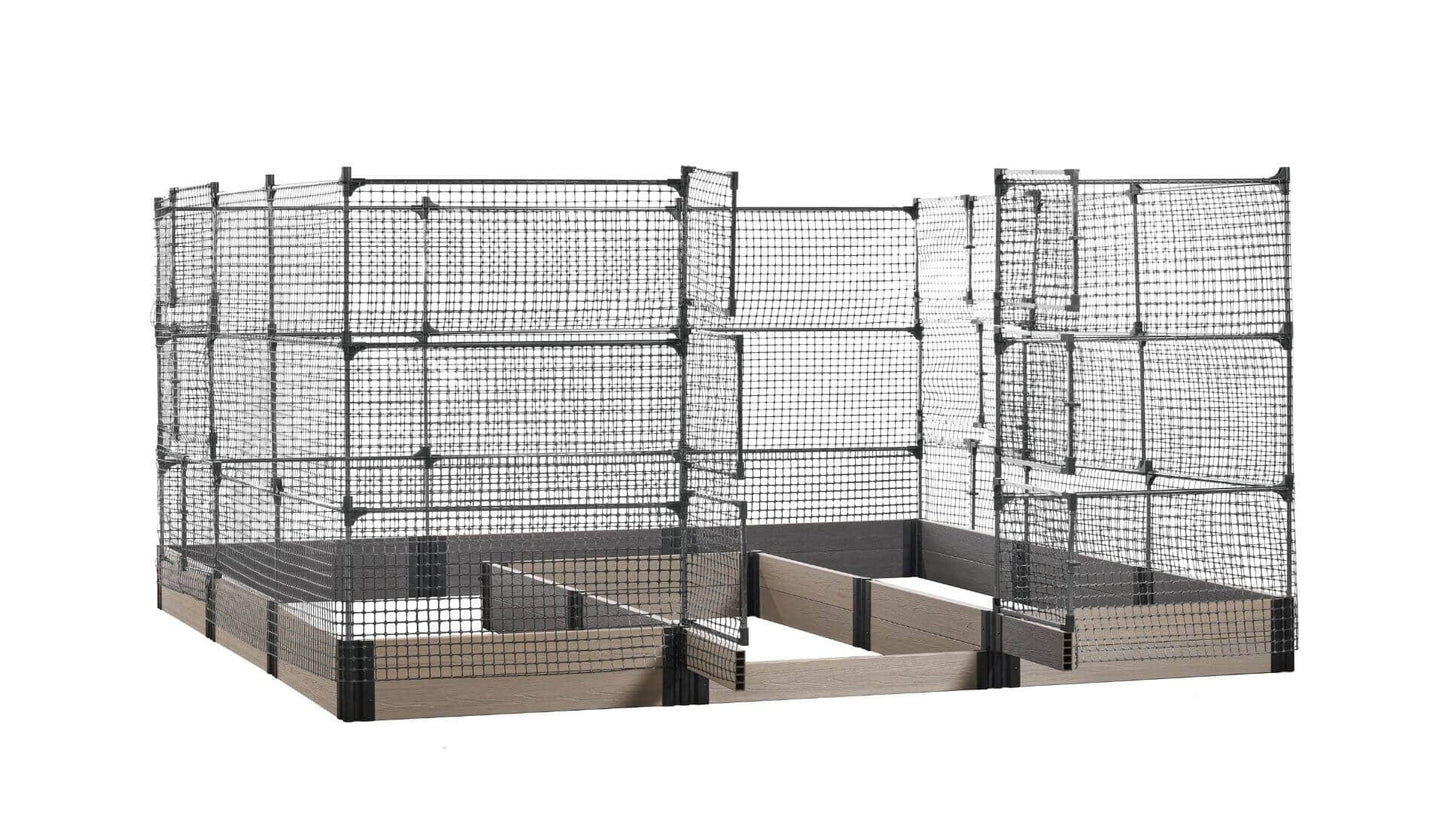 Walk-in Jumbo-U 12' x 12' Animal Barrier Raised Garden Bed - GardenBLOX Capped Raised Garden Beds Frame It All River Birch 11" 6'