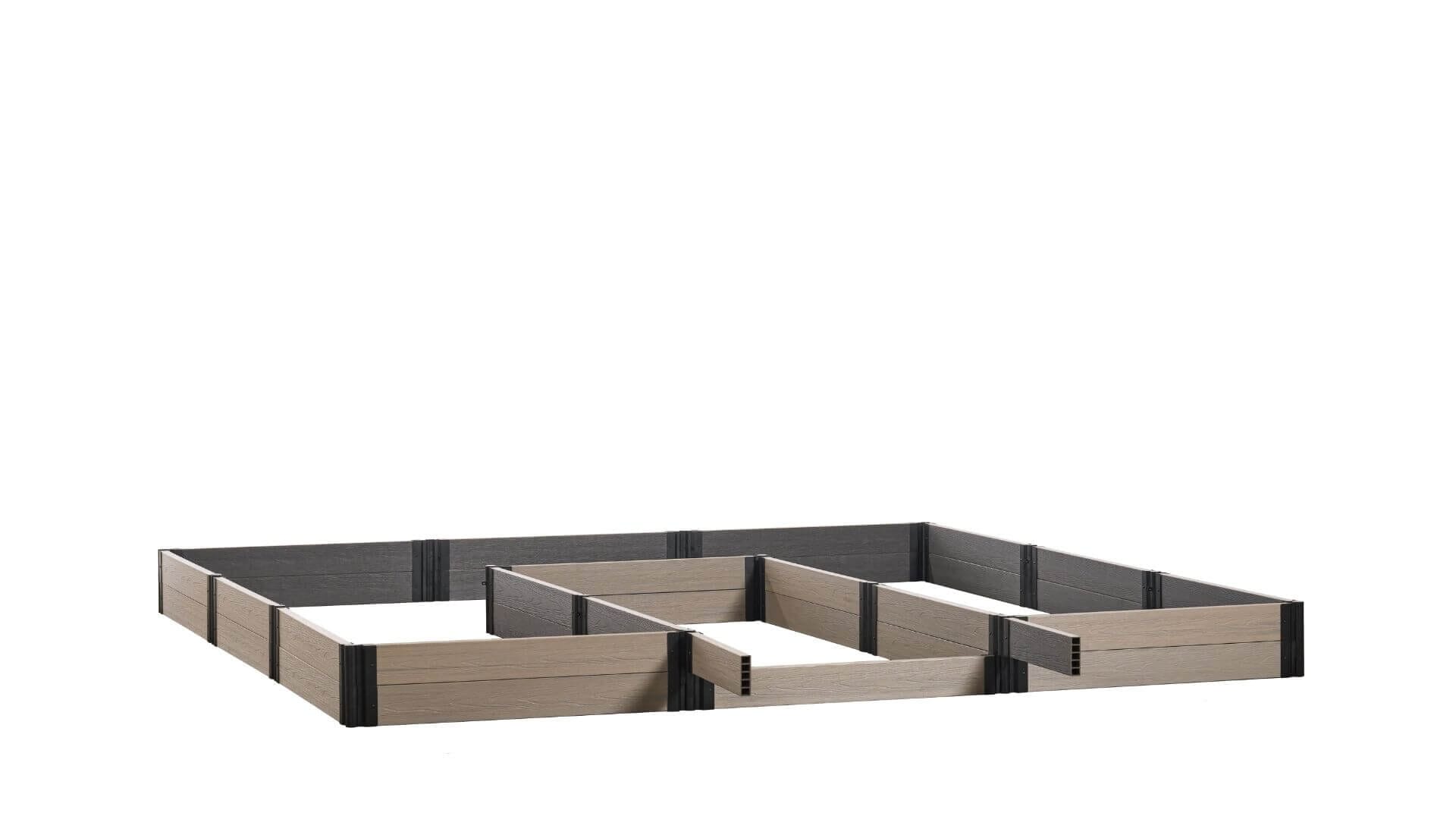 Walk-in Jumbo-U 12' x 12' Animal Barrier Raised Garden Bed - GardenBLOX Capped Raised Garden Beds Frame It All River Birch 11" None