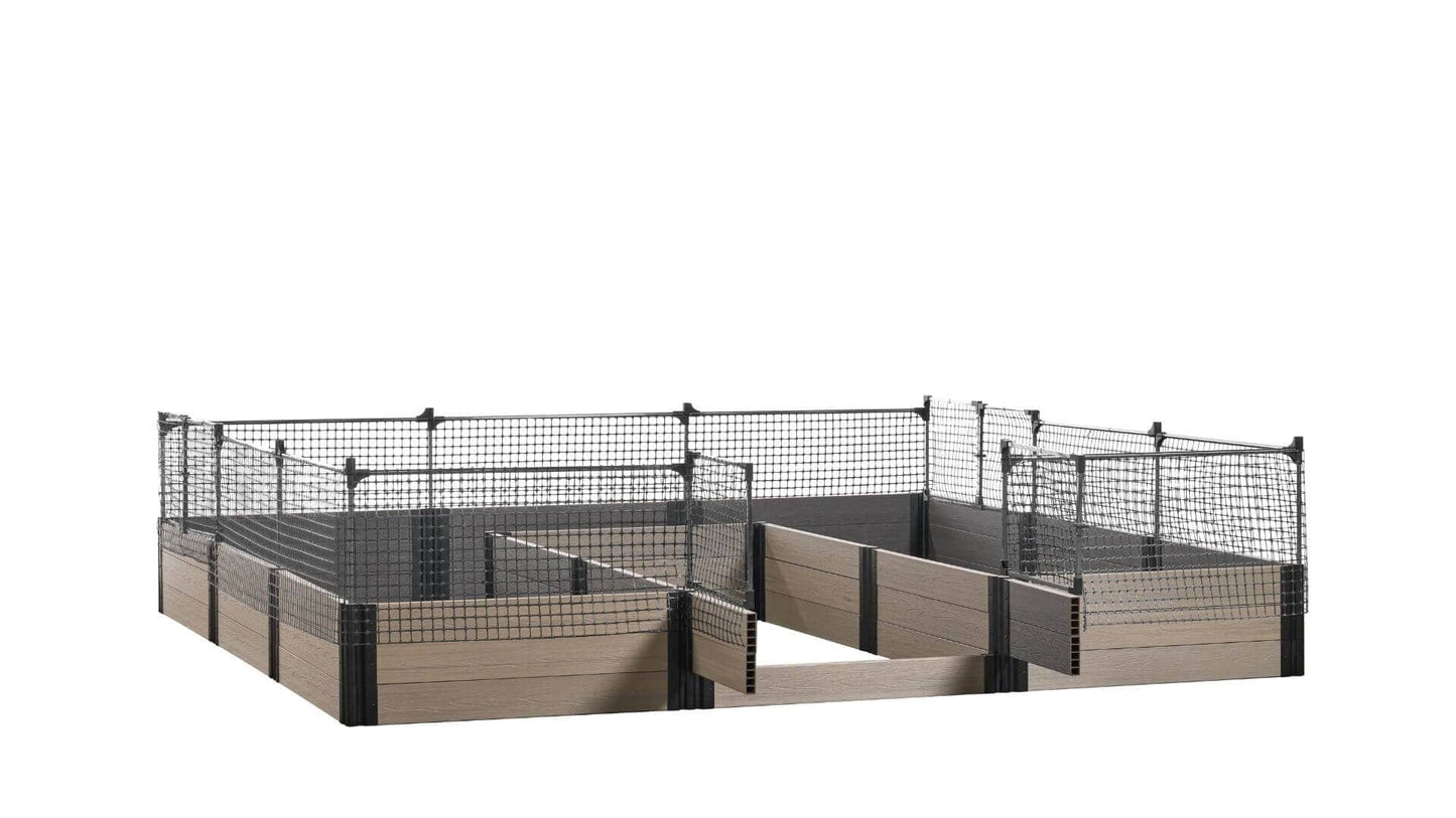 Walk-in Jumbo-U 12' x 12' Animal Barrier Raised Garden Bed - GardenBLOX Capped Raised Garden Beds Frame It All River Birch 16.5" 2'