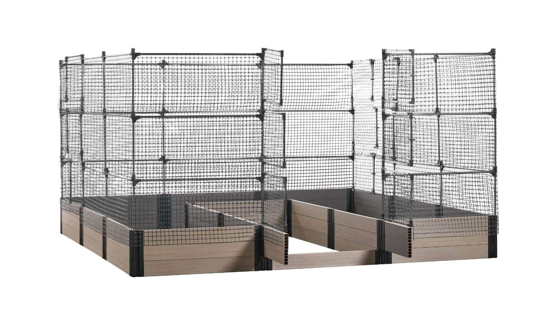 Walk-in Jumbo-U 12' x 12' Animal Barrier Raised Garden Bed - GardenBLOX Capped Raised Garden Beds Frame It All River Birch 16.5" 6'