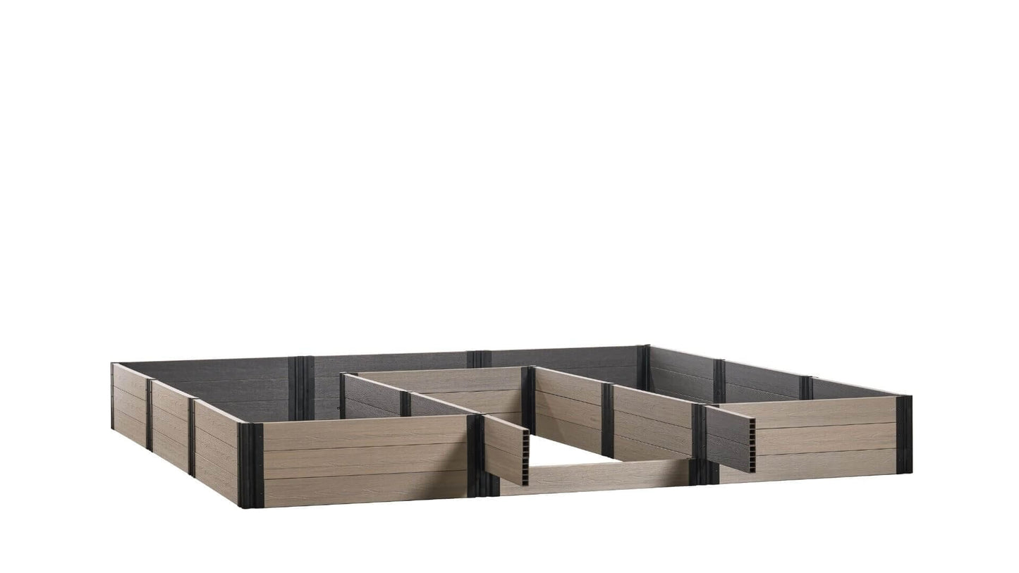 Walk-in Jumbo-U 12' x 12' Animal Barrier Raised Garden Bed - GardenBLOX Capped Raised Garden Beds Frame It All River Birch 16.5" None