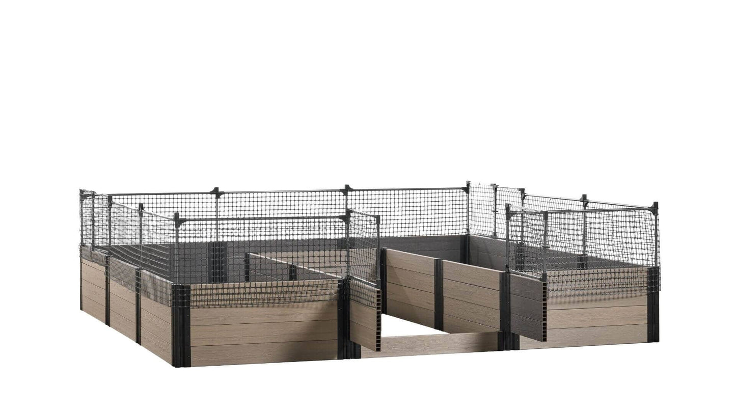 Walk-in Jumbo-U 12' x 12' Animal Barrier Raised Garden Bed - GardenBLOX Capped Raised Garden Beds Frame It All River Birch 22" 2'