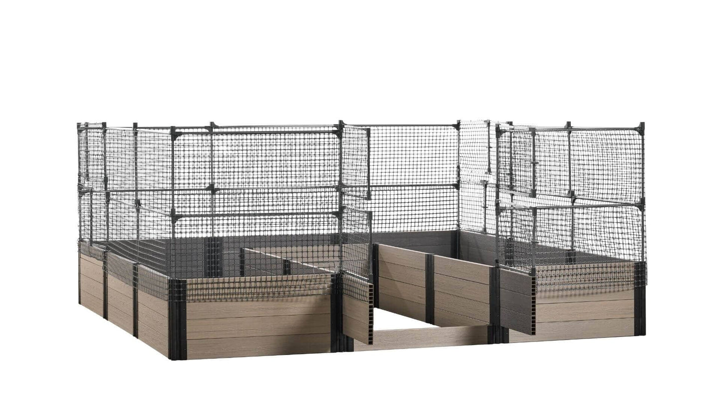 Walk-in Jumbo-U 12' x 12' Animal Barrier Raised Garden Bed - GardenBLOX Capped Raised Garden Beds Frame It All River Birch 22" 4'