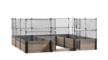 Walk-in Jumbo-U 12' x 12' Animal Barrier Raised Garden Bed - GardenBLOX Capped Raised Garden Beds Frame It All River Birch 22" 4'