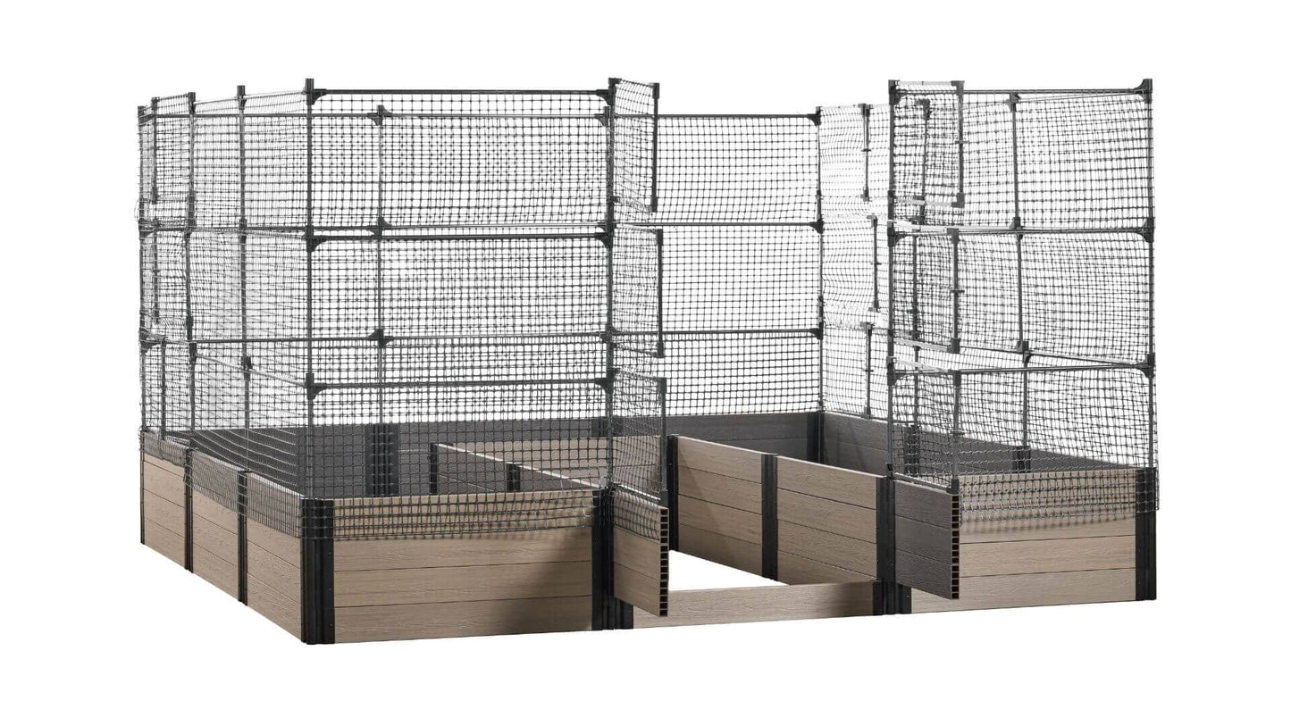 Walk-in Jumbo-U 12' x 12' Animal Barrier Raised Garden Bed - GardenBLOX Capped Raised Garden Beds Frame It All River Birch 22" 6'