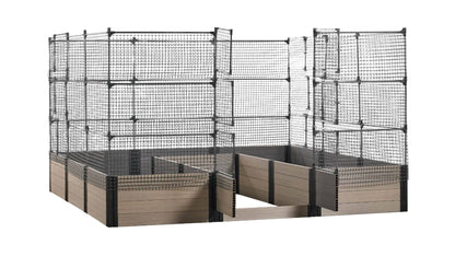 Walk-in Jumbo-U 12' x 12' Animal Barrier Raised Garden Bed - GardenBLOX Capped Raised Garden Beds Frame It All River Birch 22" 6'