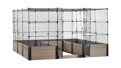 Walk-in Jumbo-U 12' x 12' Animal Barrier Raised Garden Bed - GardenBLOX Capped Raised Garden Beds Frame It All River Birch 22" 6' + Netting Roof