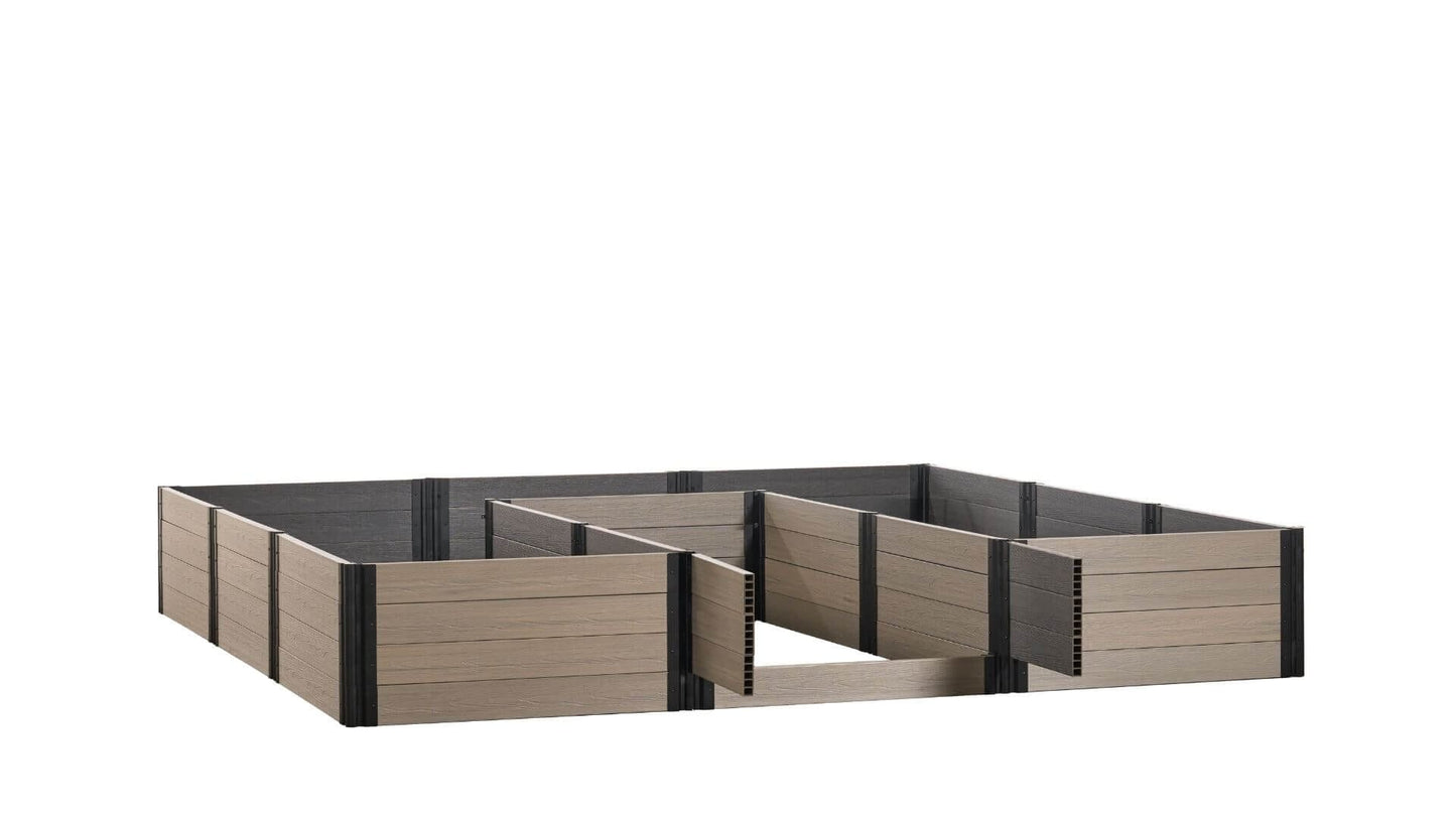 Walk-in Jumbo-U 12' x 12' Animal Barrier Raised Garden Bed - GardenBLOX Capped Raised Garden Beds Frame It All River Birch 22" None