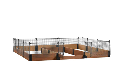Walk-in Jumbo-U 12' x 12' Animal Barrier Raised Garden Bed - GardenBLOX Capped Raised Garden Beds Frame It All Teak 11" 2'