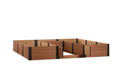 Walk-in Jumbo-U 12' x 12' Animal Barrier Raised Garden Bed - GardenBLOX Capped Raised Garden Beds Frame It All Teak 22" None