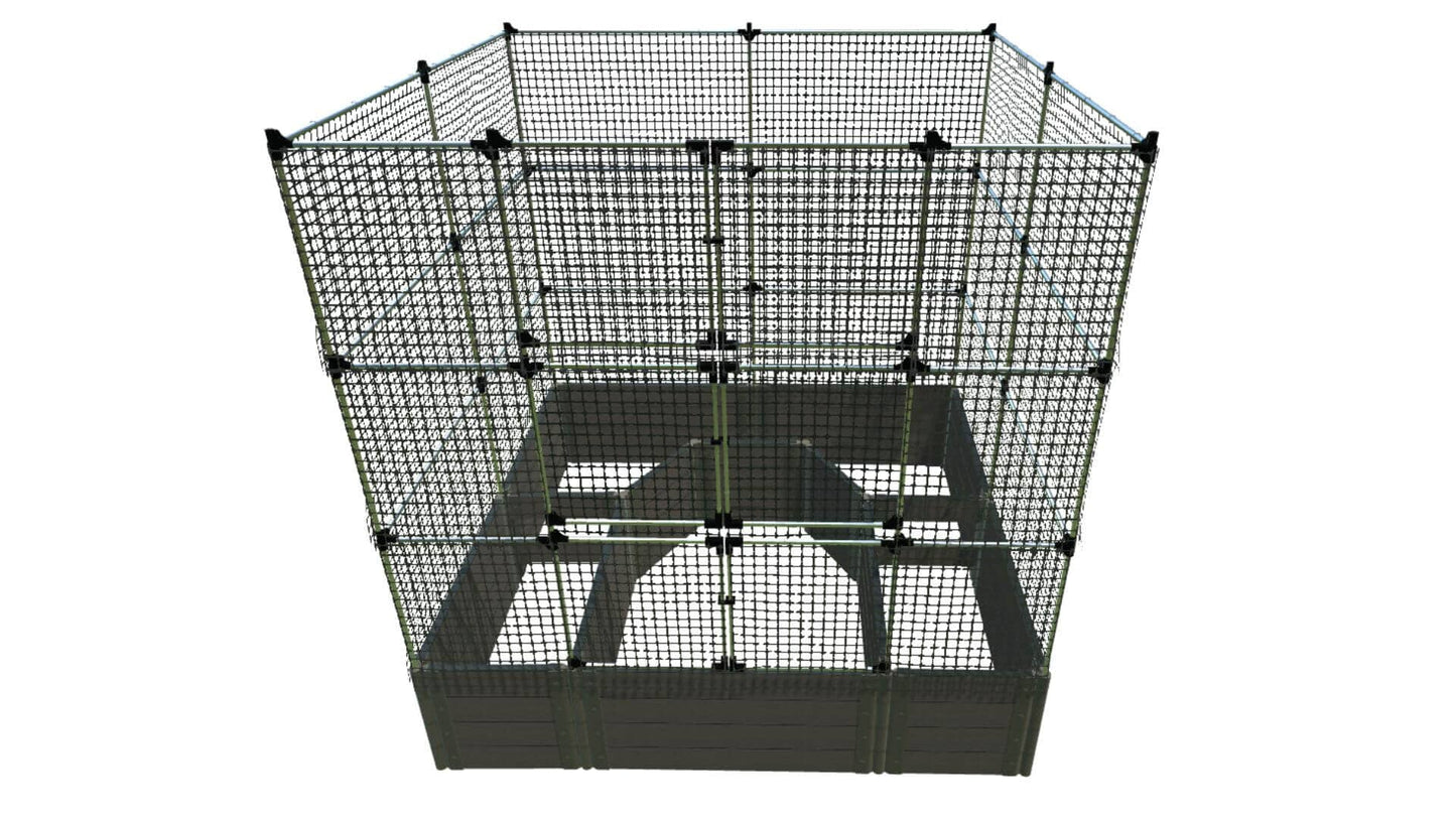 Walk-In Topolski 8' x 8' Animal Barrier Raised Garden Bed - 2" Profile - GardenBLOX Classic Raised Garden Beds Frame It All Weathered Wood 2 Inch 22" 6'