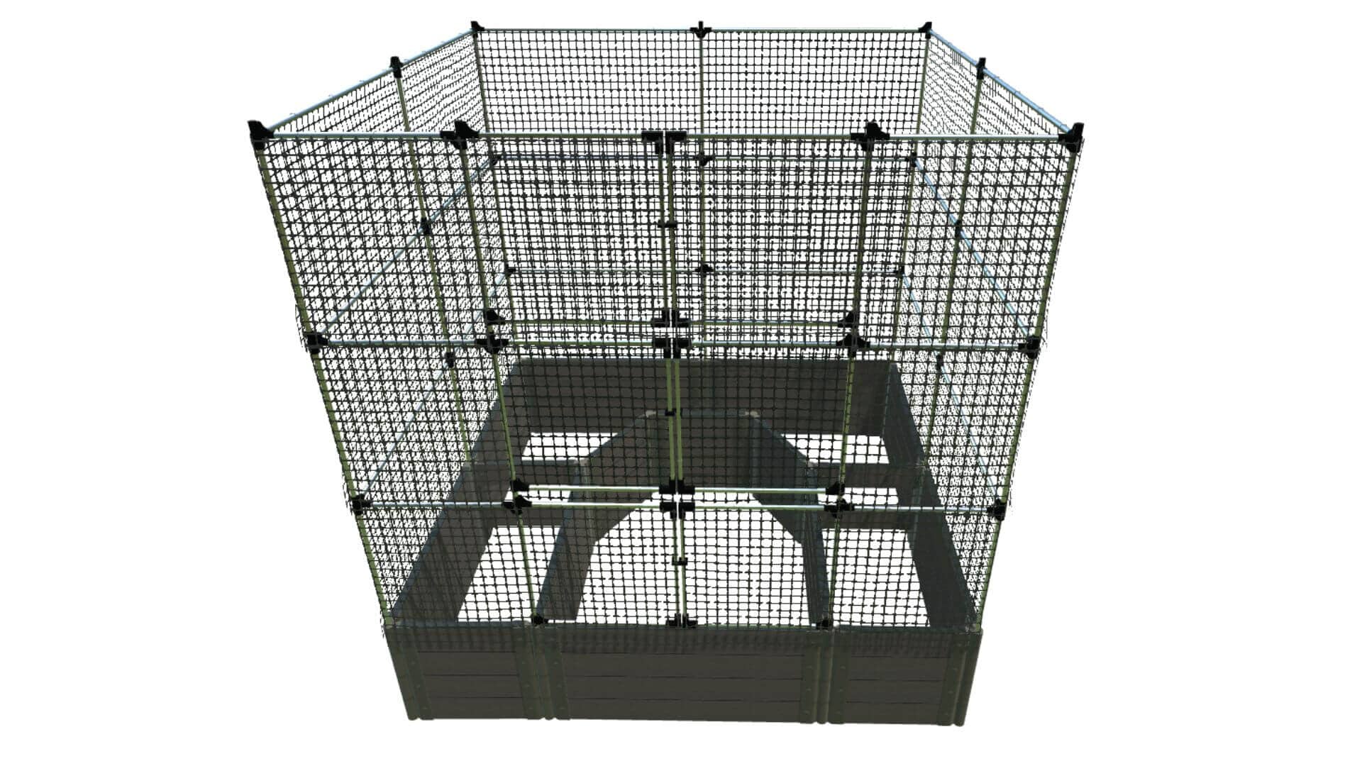 Walk-In Topolski 8' x 8' Animal Barrier Raised Garden Bed - 2" Profile - GardenBLOX Classic Raised Garden Beds Frame It All Weathered Wood 2 Inch 22" 6'