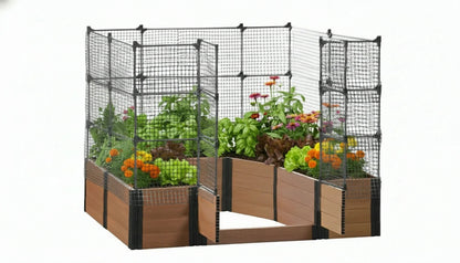 Walk-in Topolski 8' x 8' Animal Barrier Raised Garden Bed - GardenBLOX Capped Raised Garden Beds Frame It All 