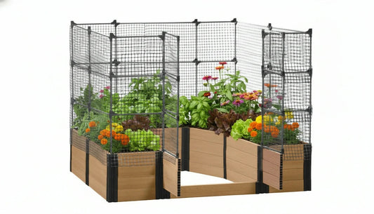 Walk-in Topolski 8' x 8' Animal Barrier Raised Garden Bed - GardenBLOX Capped Raised Garden Beds Frame It All 