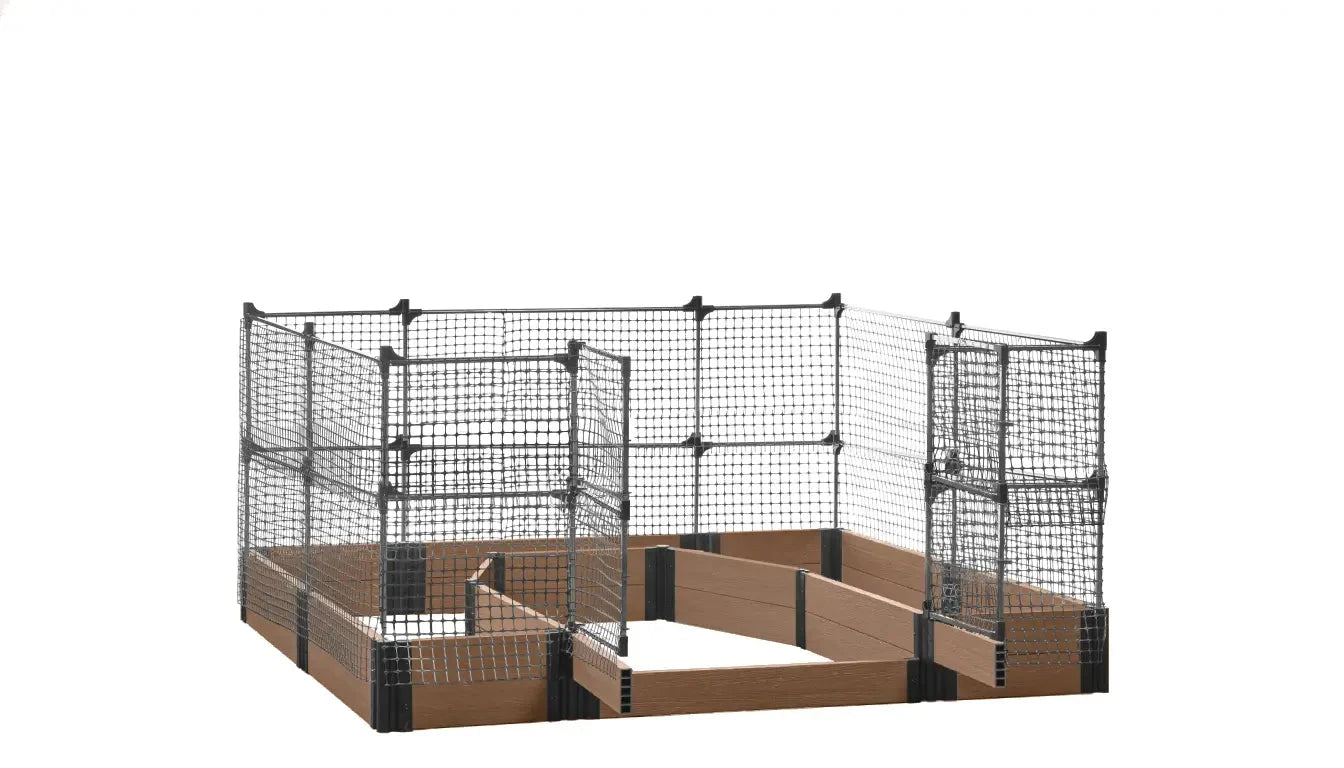 Walk-in Topolski 8' x 8' Animal Barrier Raised Garden Bed - GardenBLOX Capped Raised Garden Beds Frame It All Hickory 11" 4'