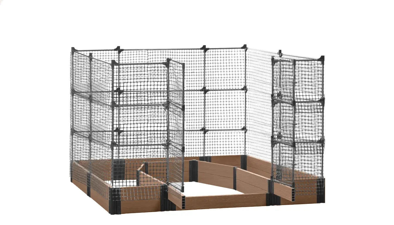 Walk-in Topolski 8' x 8' Animal Barrier Raised Garden Bed - GardenBLOX Capped Raised Garden Beds Frame It All Hickory 11" 6'