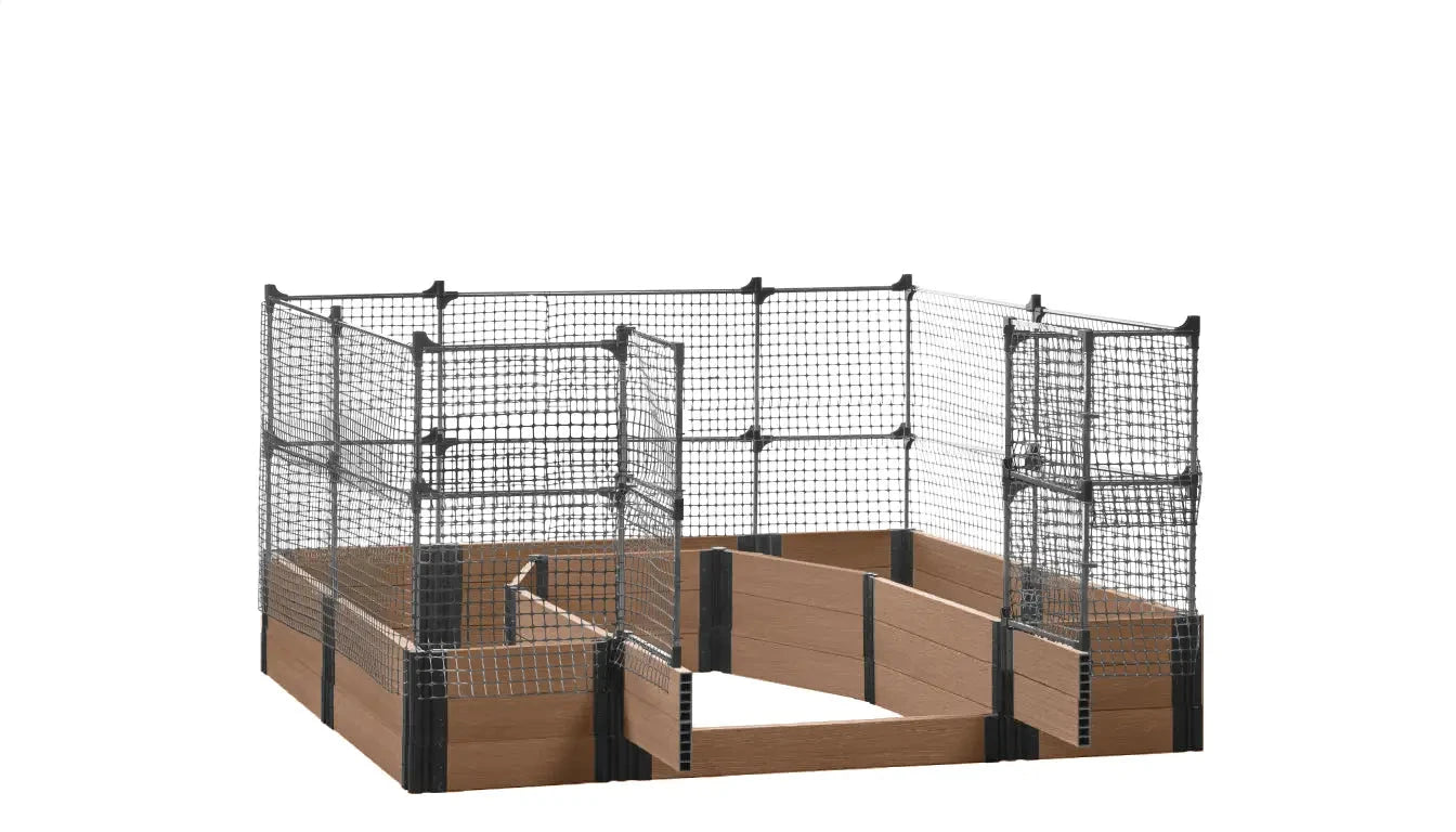 Walk-in Topolski 8' x 8' Animal Barrier Raised Garden Bed - GardenBLOX Capped Raised Garden Beds Frame It All Hickory 16.5" 4'