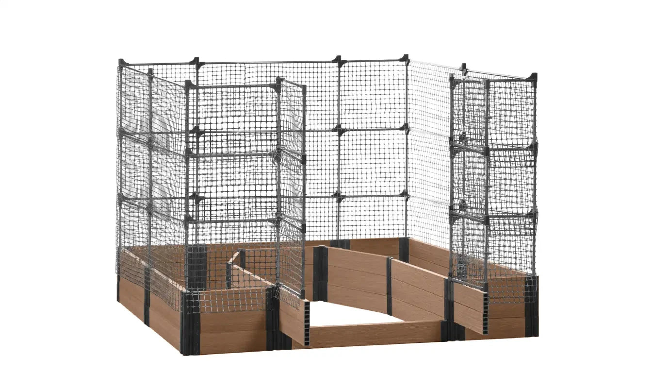 Walk-in Topolski 8' x 8' Animal Barrier Raised Garden Bed - GardenBLOX Capped Raised Garden Beds Frame It All Hickory 16.5" 6'