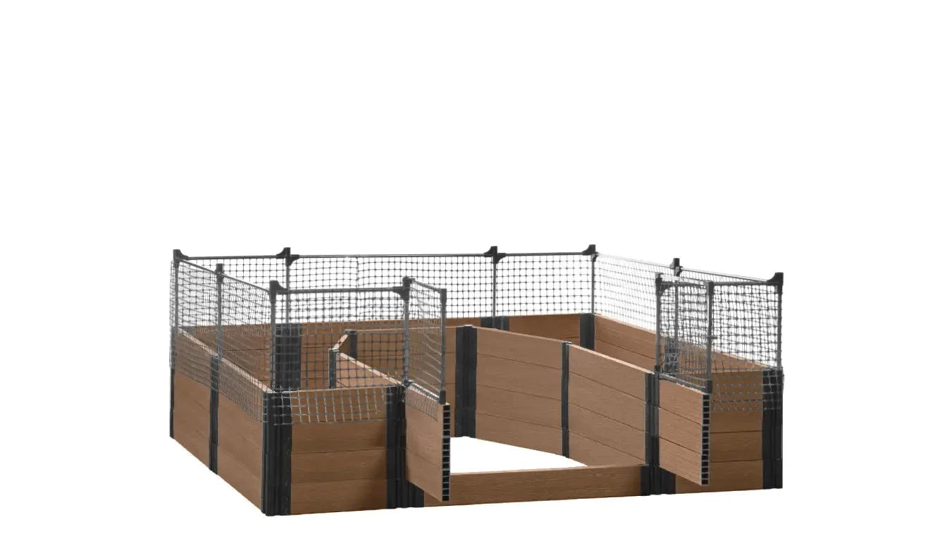 Walk-in Topolski 8' x 8' Animal Barrier Raised Garden Bed - GardenBLOX Capped Raised Garden Beds Frame It All Hickory 22" 2'