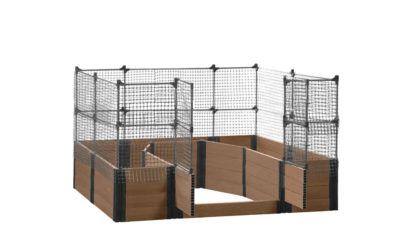 Walk-in Topolski 8' x 8' Animal Barrier Raised Garden Bed - GardenBLOX Capped Raised Garden Beds Frame It All Hickory 22" 4'