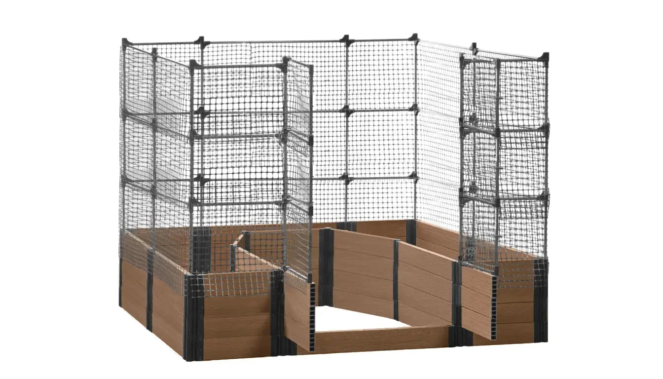 Walk-in Topolski 8' x 8' Animal Barrier Raised Garden Bed - GardenBLOX Capped Raised Garden Beds Frame It All Hickory 22" 6'