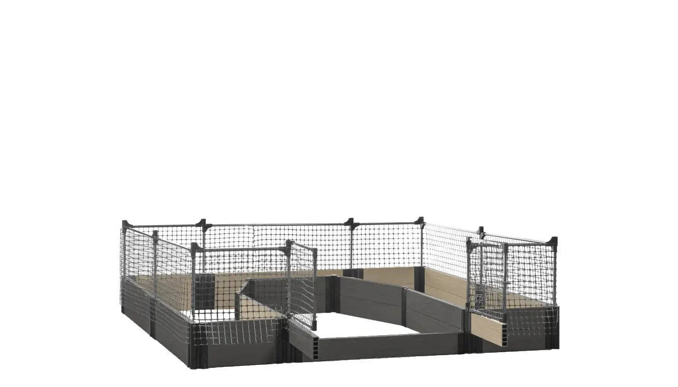 Walk-in Topolski 8' x 8' Animal Barrier Raised Garden Bed - GardenBLOX Capped Raised Garden Beds Frame It All Ironwood 11" 2'