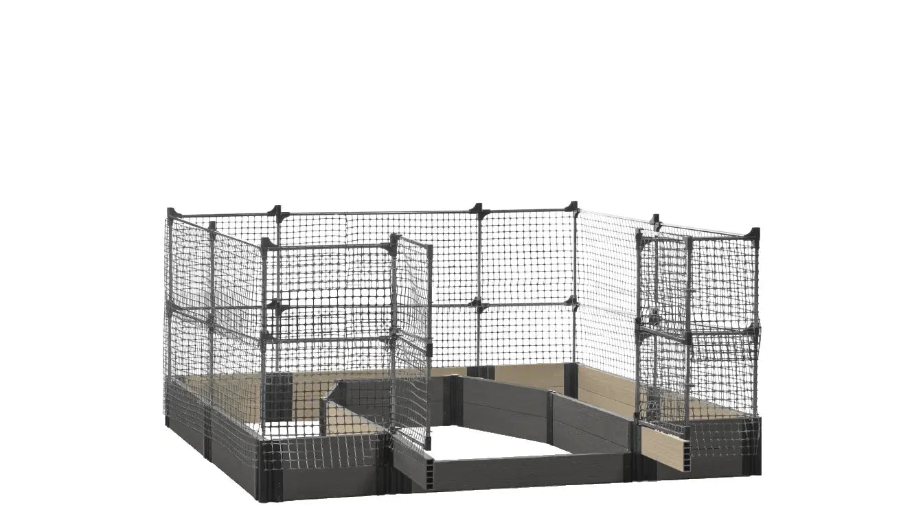 Walk-in Topolski 8' x 8' Animal Barrier Raised Garden Bed - GardenBLOX Capped Raised Garden Beds Frame It All Ironwood 11" 4'