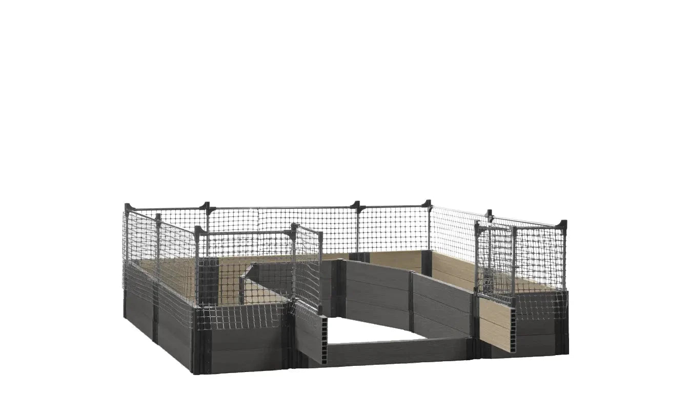 Walk-in Topolski 8' x 8' Animal Barrier Raised Garden Bed - GardenBLOX Capped Raised Garden Beds Frame It All Ironwood 16.5" 2'