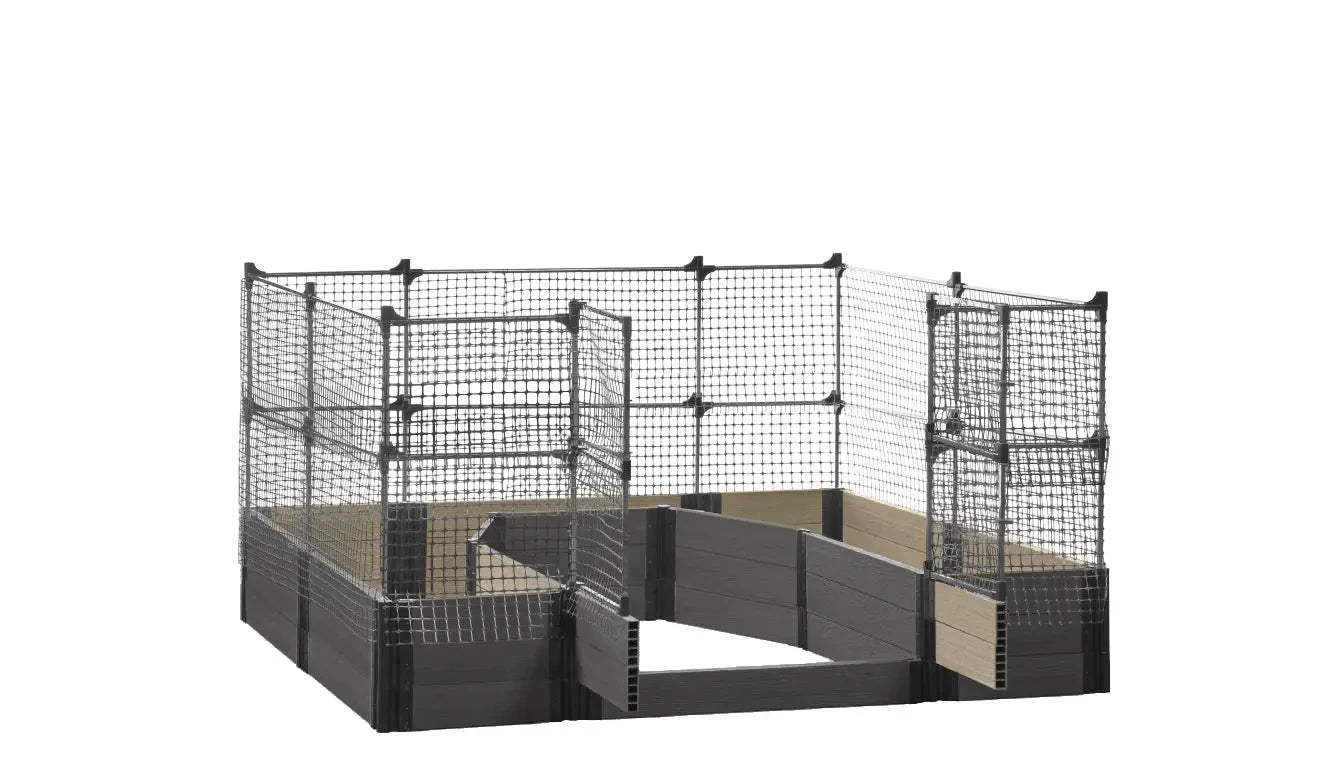Walk-in Topolski 8' x 8' Animal Barrier Raised Garden Bed - GardenBLOX Capped Raised Garden Beds Frame It All Ironwood 16.5" 4'