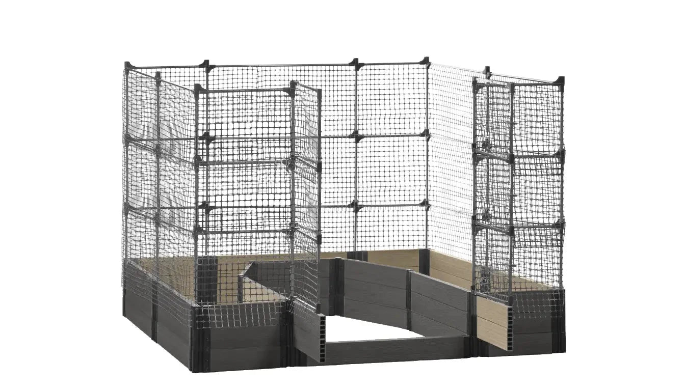 Walk-in Topolski 8' x 8' Animal Barrier Raised Garden Bed - GardenBLOX Capped Raised Garden Beds Frame It All Ironwood 16.5" 6'