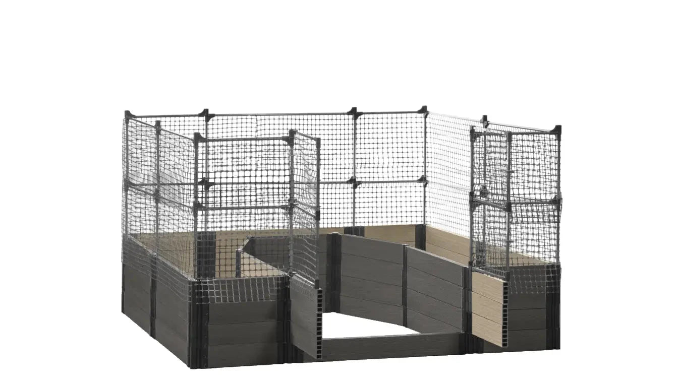 Walk-in Topolski 8' x 8' Animal Barrier Raised Garden Bed - GardenBLOX Capped Raised Garden Beds Frame It All Ironwood 22" 4'