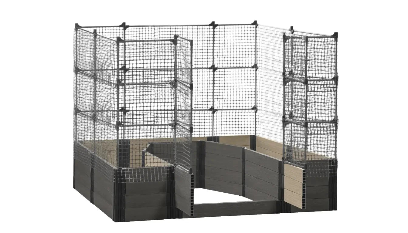 Walk-in Topolski 8' x 8' Animal Barrier Raised Garden Bed - GardenBLOX Capped Raised Garden Beds Frame It All Ironwood 22" 6'