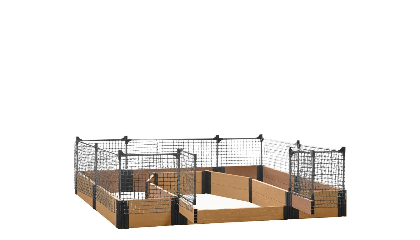 Walk-in Topolski 8' x 8' Animal Barrier Raised Garden Bed - GardenBLOX Capped Raised Garden Beds Frame It All Red Cedar 11" 2'
